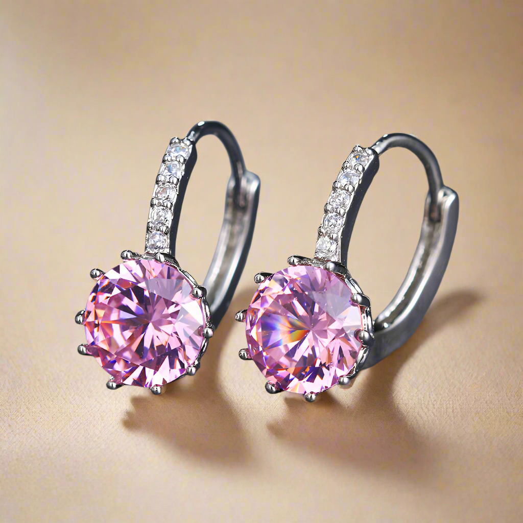 Round Zircon earrings