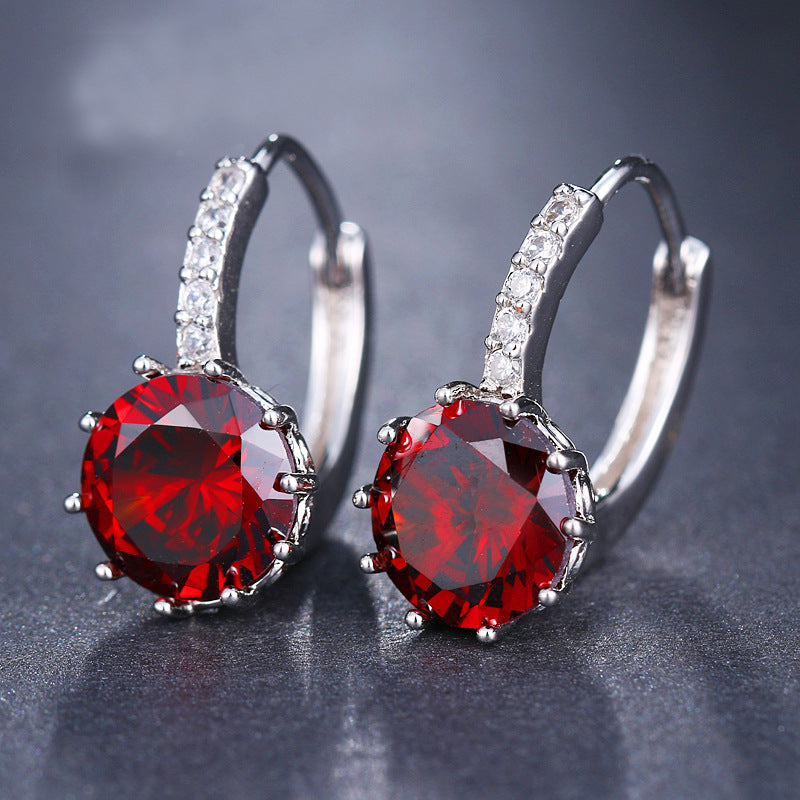 Round Zircon earrings