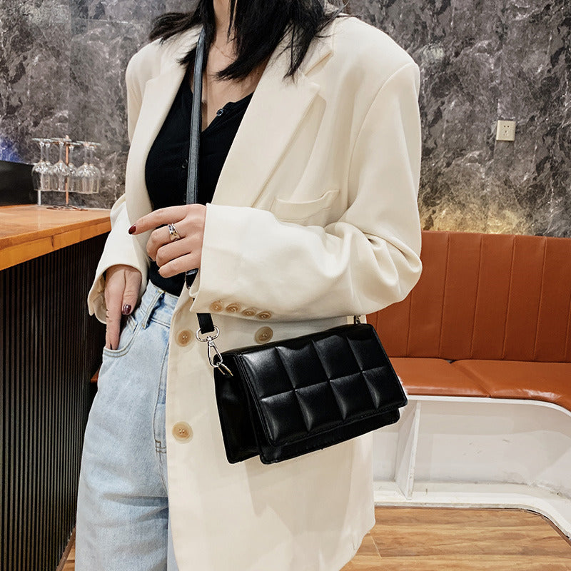 Autumn And Winter Woven Pattern Small Square Bag Women's Shoulder Bag Messenger Bag Women