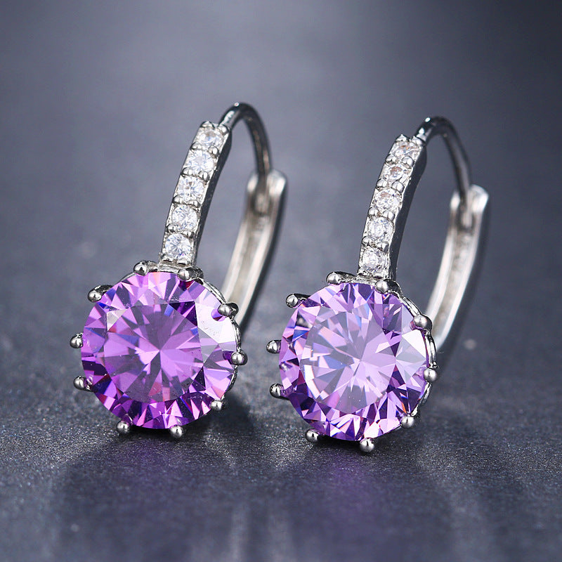 Round Zircon earrings