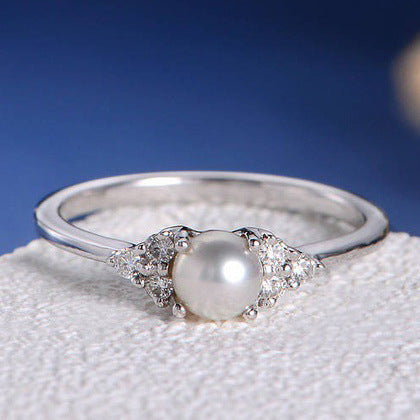 18K Rose Gold Pearl Ring