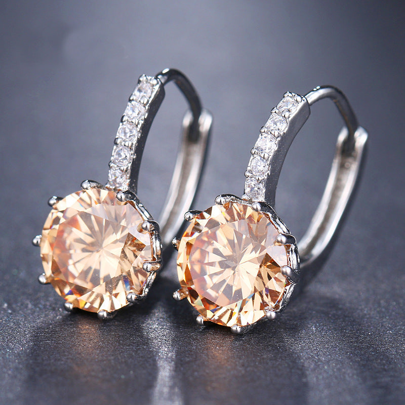 Round Zircon earrings