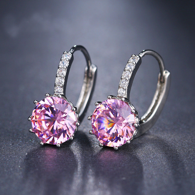 Round Zircon earrings