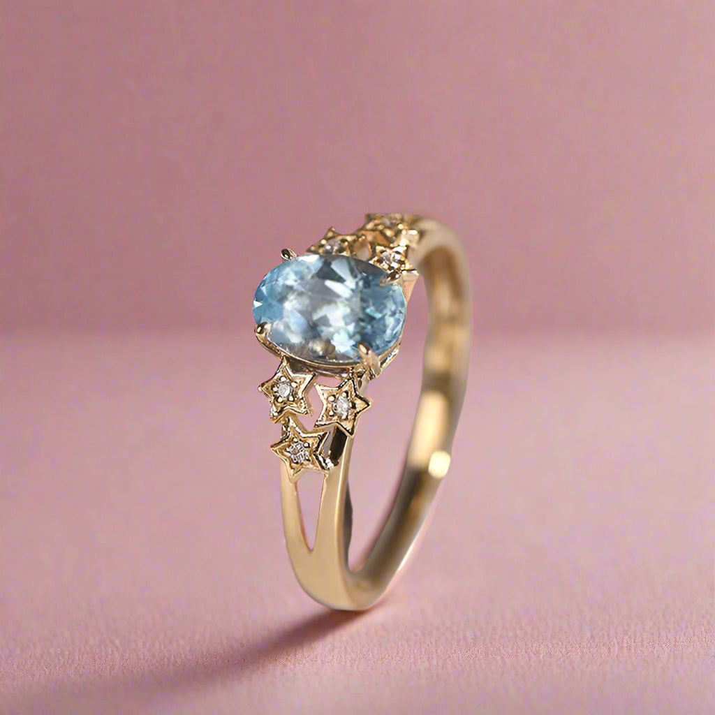 Aquamarine Breeze Ring