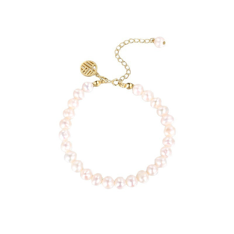 Fashion Personality Gold-plated Pearl Bracelet Women