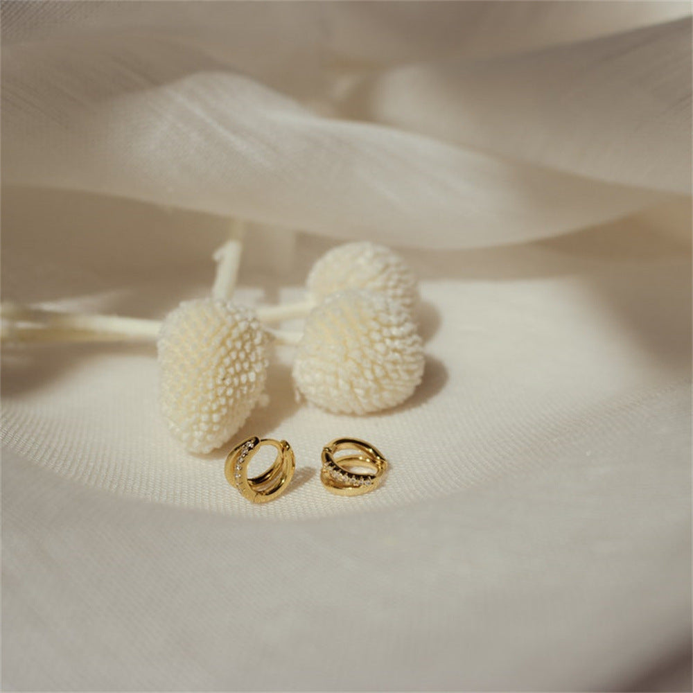 Electroplated Zircon Earring