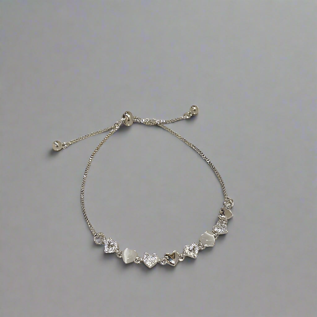 Exquisite Micro-inlaid Opal Heart Bracelet Women
