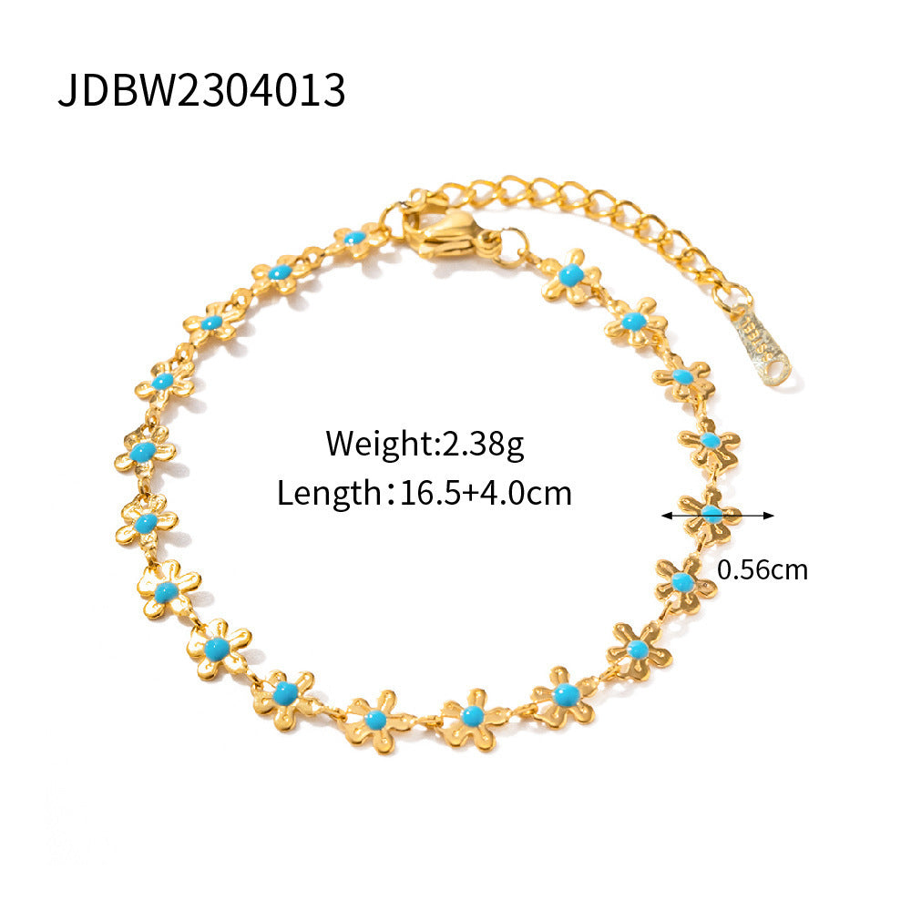 Glaze Flowers Necklace Bracelet Jewelry