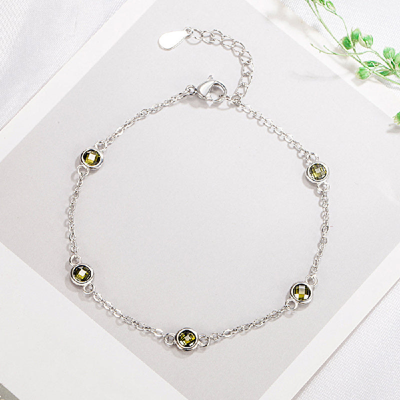 Bracelets 925 Silver Jewelry with Zircon Gemstone Accessories