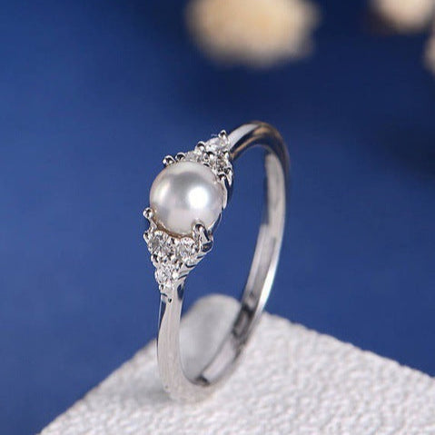 18K Rose Gold Pearl Ring