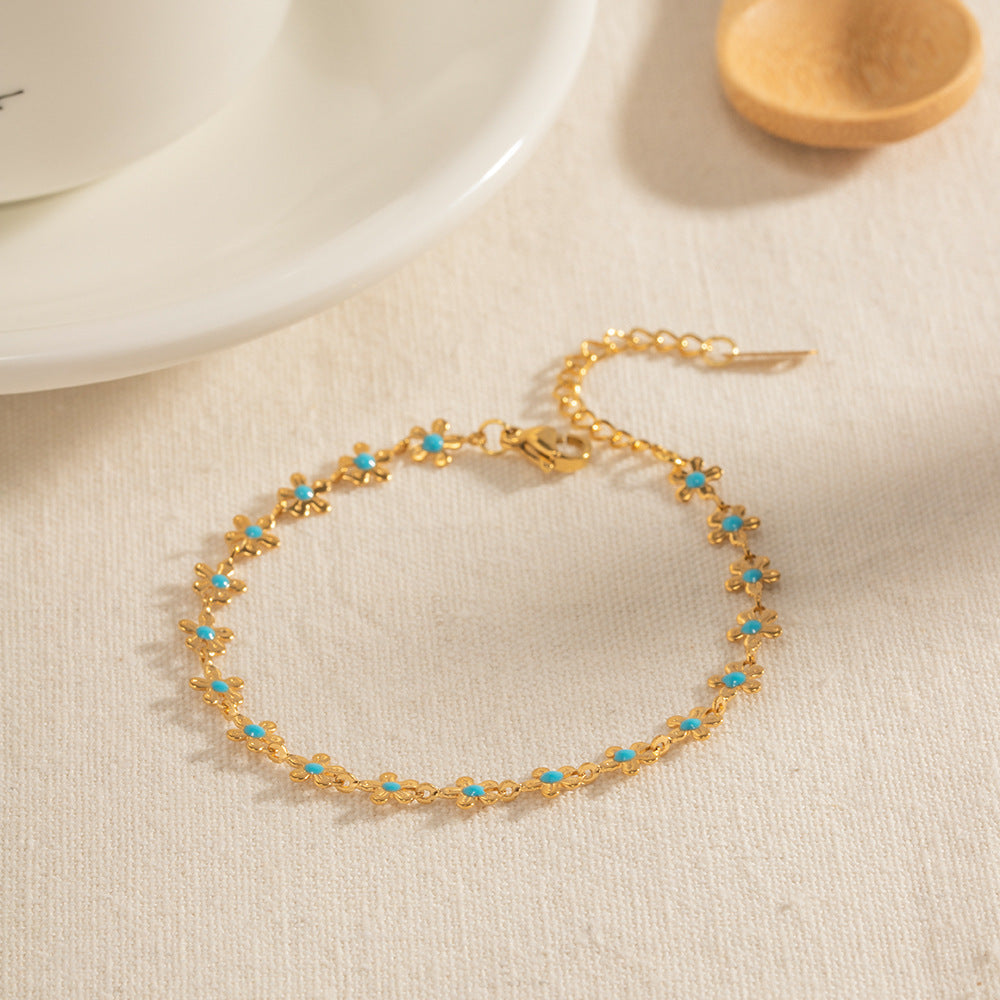 Glaze Flowers Necklace Bracelet Jewelry