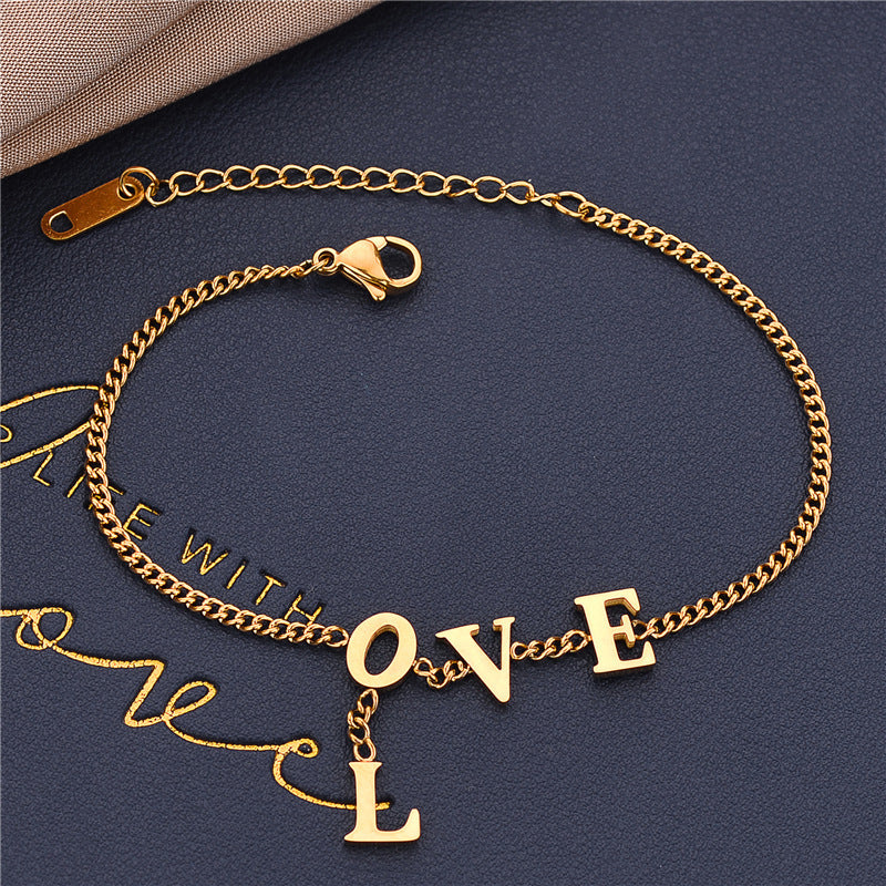 Love Letter Titanium Steel Bracelet Women