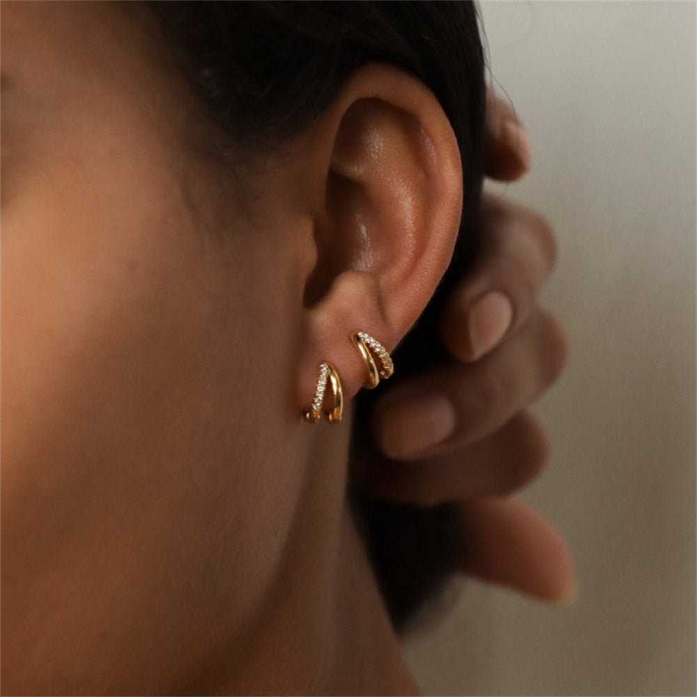 Electroplated Zircon Earring