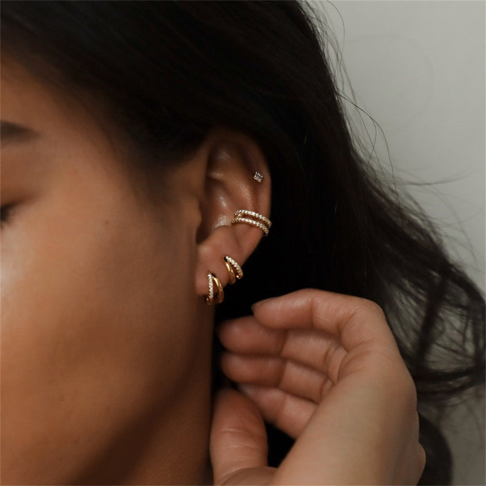 Electroplated Zircon Earring