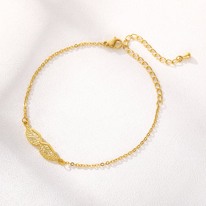 Gold Angel Wing Charm Bracelet Bracelet Women