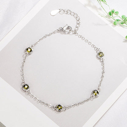 Bracelets 925 Silver Jewelry with Zircon Gemstone Accessories